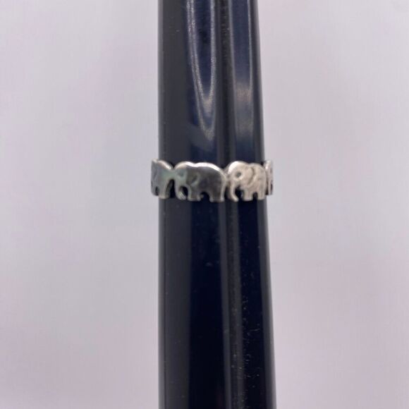 Sterling Silver 4 Elephants Cut Out Ring Size 8.5 - Picture 9 of 9